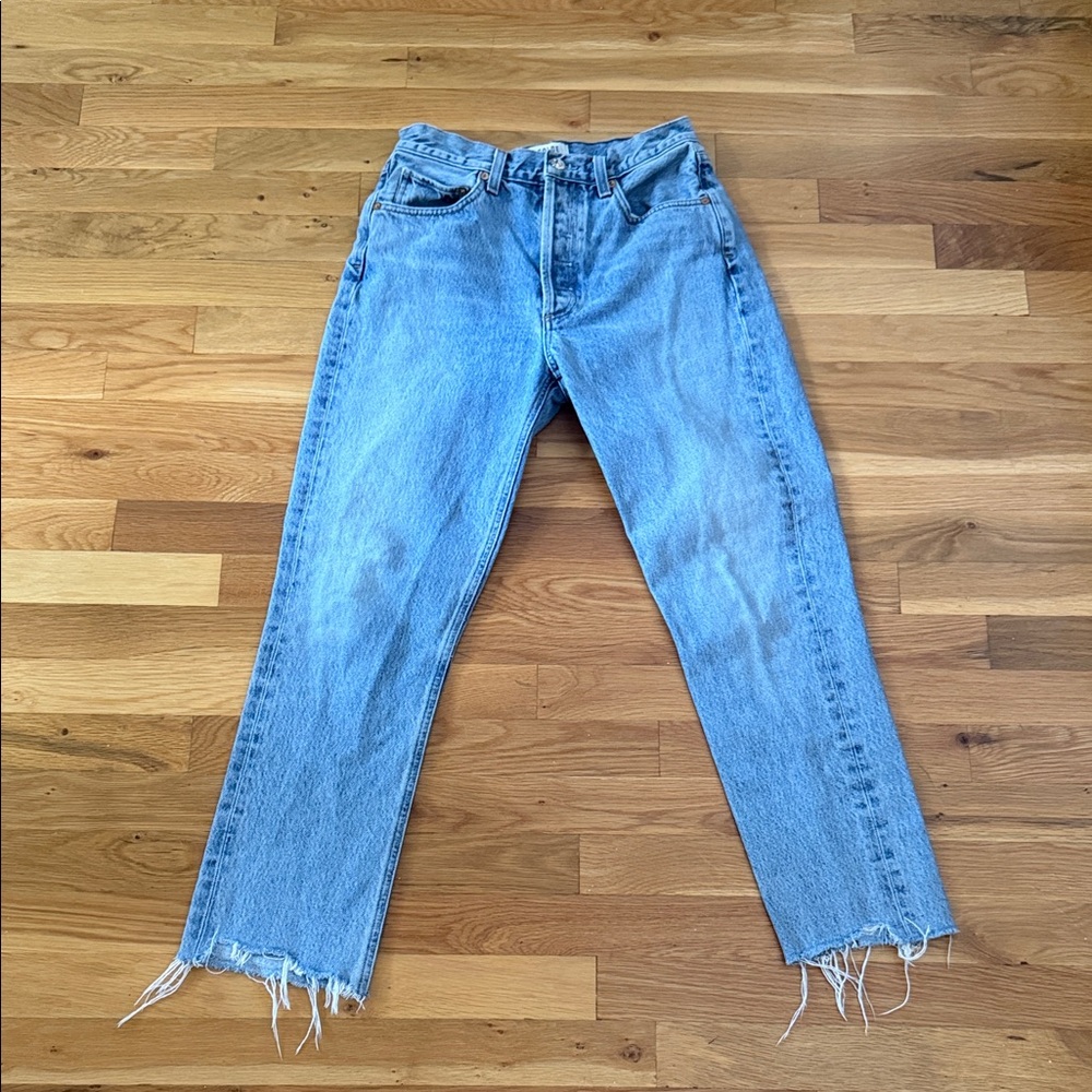 Agolde Light Blue Riley Crop Jeans